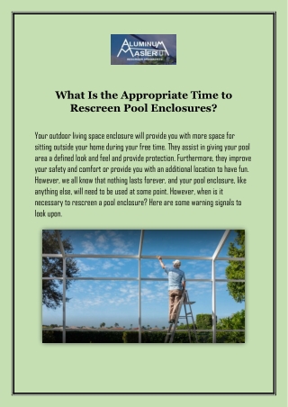 What Is the Appropriate Time to Rescreen Pool Enclosures