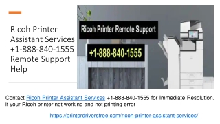 Ricoh Printer Assistant Services  1-888-840-1555 Remote Support Help