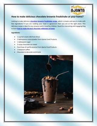 Chocolate brownie freakshake recipe