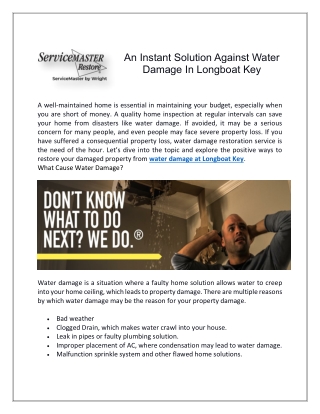 Some Tips For Water Damage Repair In Longboat Key