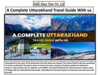 A Complete Uttarakhand Travel Guide With us