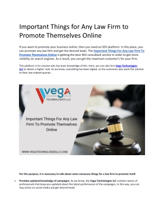 Important Things for Any Law Firm to Promote Themselves Online
