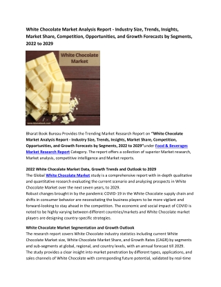 Global White Chocolate Market Research Report 2022-2029