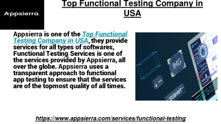 Top Functional Testing Company in USA