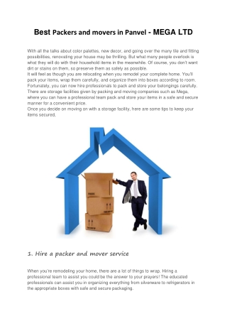 Best Packers and movers in Panvel - MEGA LTD