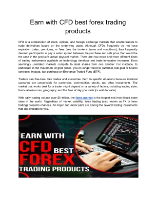 Earn with CFD best forex trading products