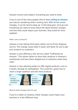 Amazon movers and shakers- Everything you need to know