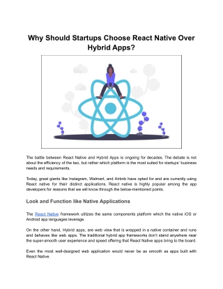 Why Should Startups Choose React Native Over Hybrid Apps-Copperchips