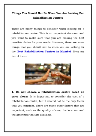 Best Rehabilitation Centres in Mumbai