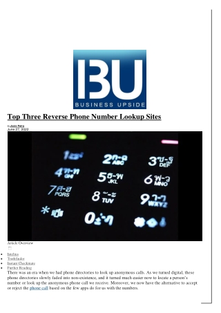 Top Three Reverse Phone Number Lookup Sites