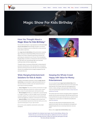 Magic Show For Kids Birthday