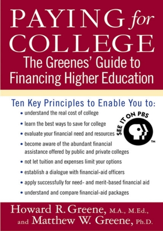READ Paying for College The Greenes Guide to Financing Higher Education