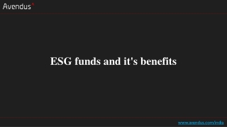 ESG funds and it's benefits