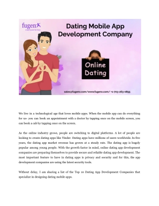 Dating Mobile App Development Company