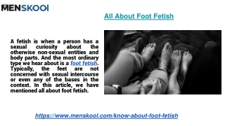 All About Foot Fetish