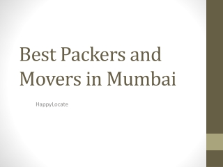 Packers and Movers in Mumbai - HappyLocate