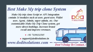 Online Best Make MyTrip Clone System - DOD IT SOLUTIONS