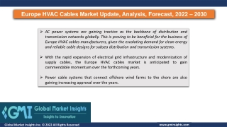 Europe HVAC Cables Market Update, Analysis, Forecast, 2022 – 2030