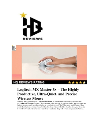 Logitech MX Master 3S – The Highly Productive, Ultra-Quiet, and Precise Wireless