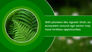 With pioneers like Jignesh Shah, an ecosystem around agri sector may have limitless opportunities