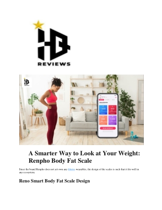 A Smarter Way to Look at Your Weight: Renpho Body Fat Scale