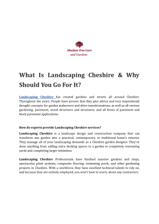 What Is Landscaping Cheshire & Why Should You Go For It?