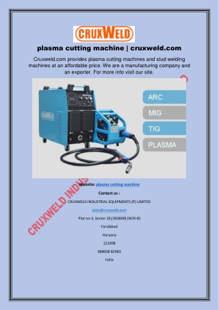 plasma cutting machine | cruxweld.com
