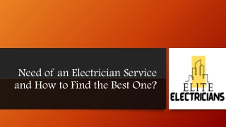 Home electrician services