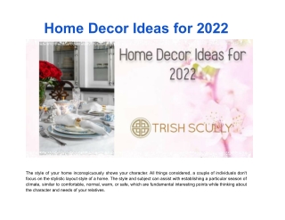 Home Decor Ideas for 2022