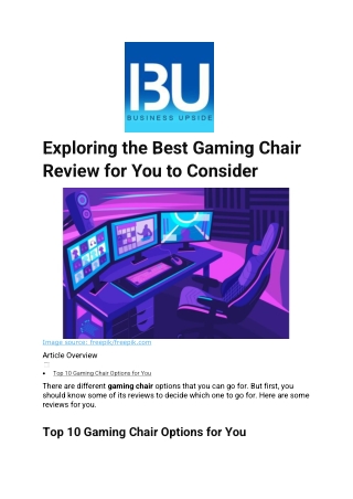 Exploring the Best Gaming Chair Review for You to Consider