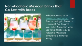 Non-Alcoholic Mexican Drinks That Go Best with Tacos