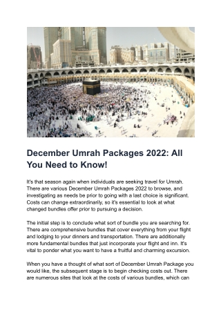 December Umrah Packages 2022_ All You Need to Know