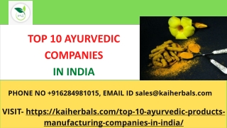 Top 10 ayurvedic companies in India - kai herbals