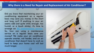 Why there is a Need for Repair and Replacement of Air Conditioner