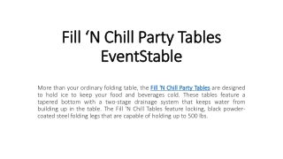 Fill 'N Chill Party Tables - EventStable