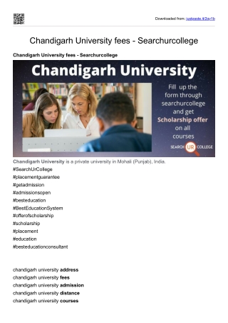 Chandigarh University fees - Searchurcollege