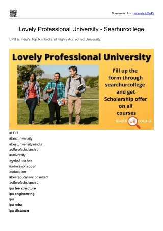 Lovely Professional University - Searhurcollege
