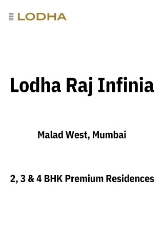 Lodha Raj Infinia Malad West Mumbai | E-Brochure