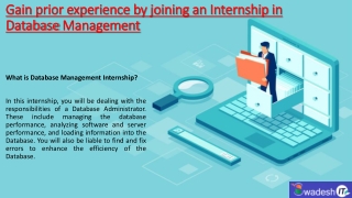 Database Management Internship