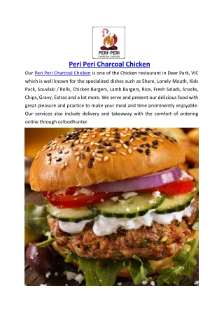 5% off - Peri Peri Charcoal Chicken Menu Deer Park, VIC