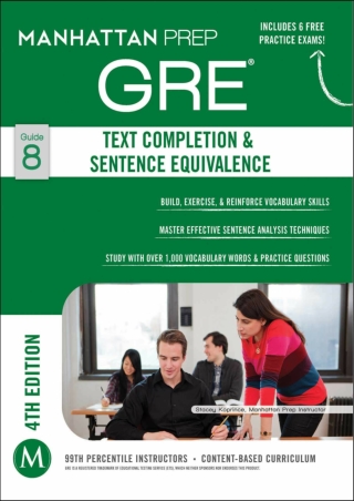 EPUB GRE Text Completion  Sentence Equivalence Manhattan Prep GRE Strategy