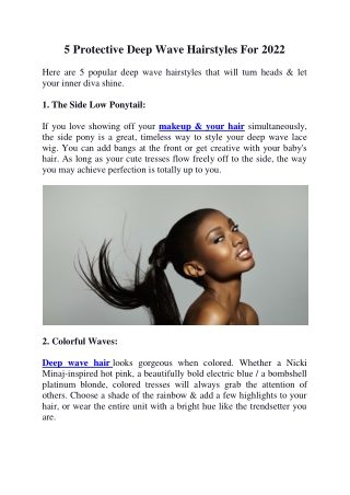 5 Protective Deep Wave Hairstyles For 2022