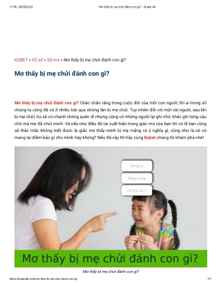 Mơ thấy bị mẹ chửi đánh con gì_ - Kubet Ab