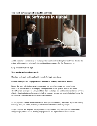 HR Software in Dubai