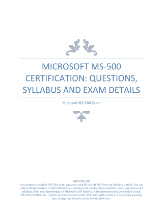 Microsoft MS-500 Certification: Questions, Syllabus and Exam Details