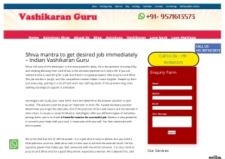 Shiva mantra to get desired job immediately