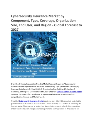 Cybersecurity Insurance Market - Global Forecast to 2027