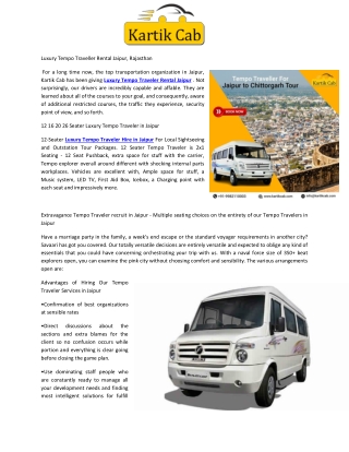 Luxury Tempo Traveller Rental Jaipur