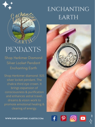 Shop Herkimer Diamond Silver Locket Pendant Enchanting Earth