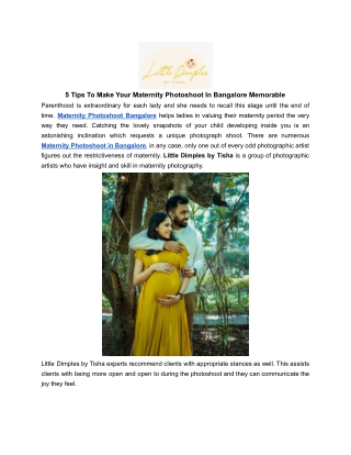 5 Tips To Make Your Maternity Photoshoot In Bangalore Memorable